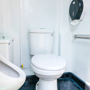 Interior view of Eco Mobile Oasis mobile restroom