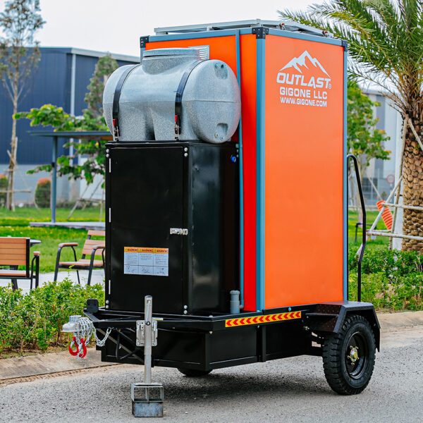 Flare A-1P portable restroom deployed at outdoor site