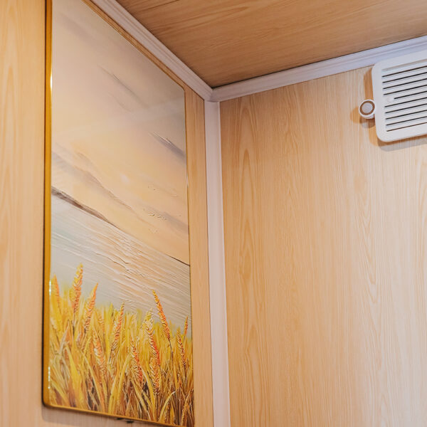 Occupancy indicator light on Pearl portable toilet door