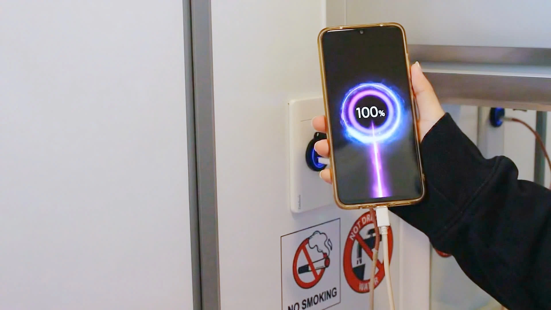 Phone Charging and User Power Amenities in Portable Restrooms