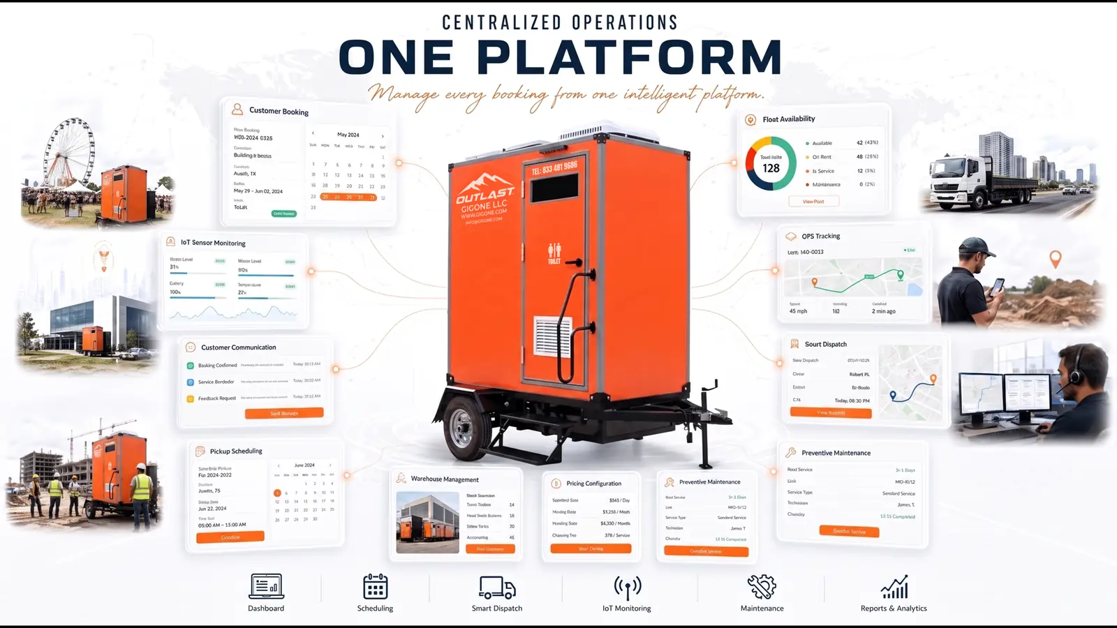 Partner booking schedule dashboard showing incoming booking requests with accept reject buttons status badges Awaiting Delivery Fee Confirmed Delivered Active Returned